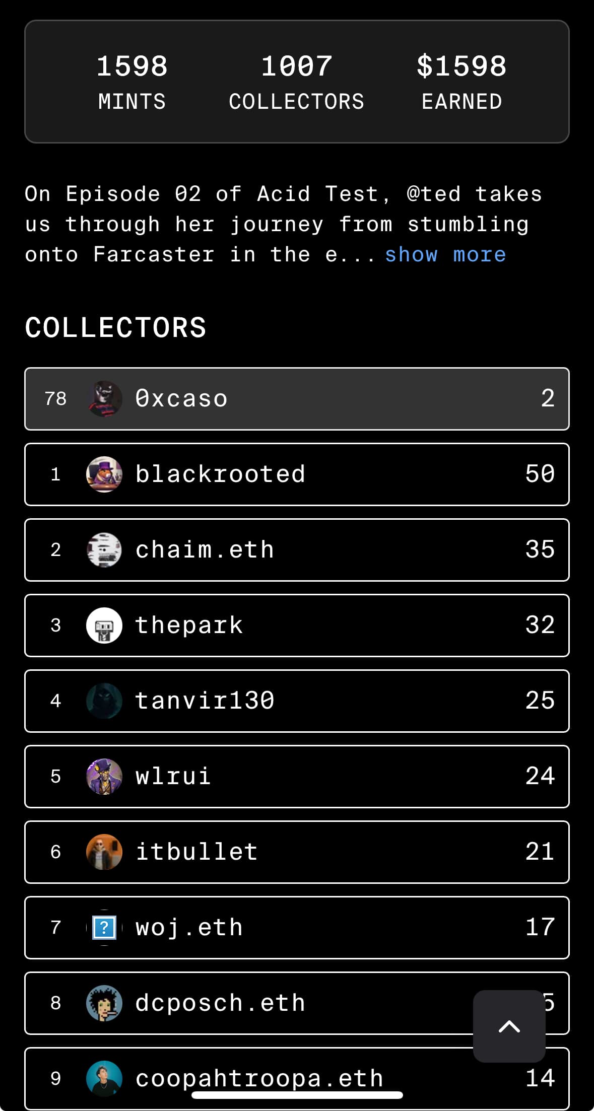 3. View collectors and mint statistics