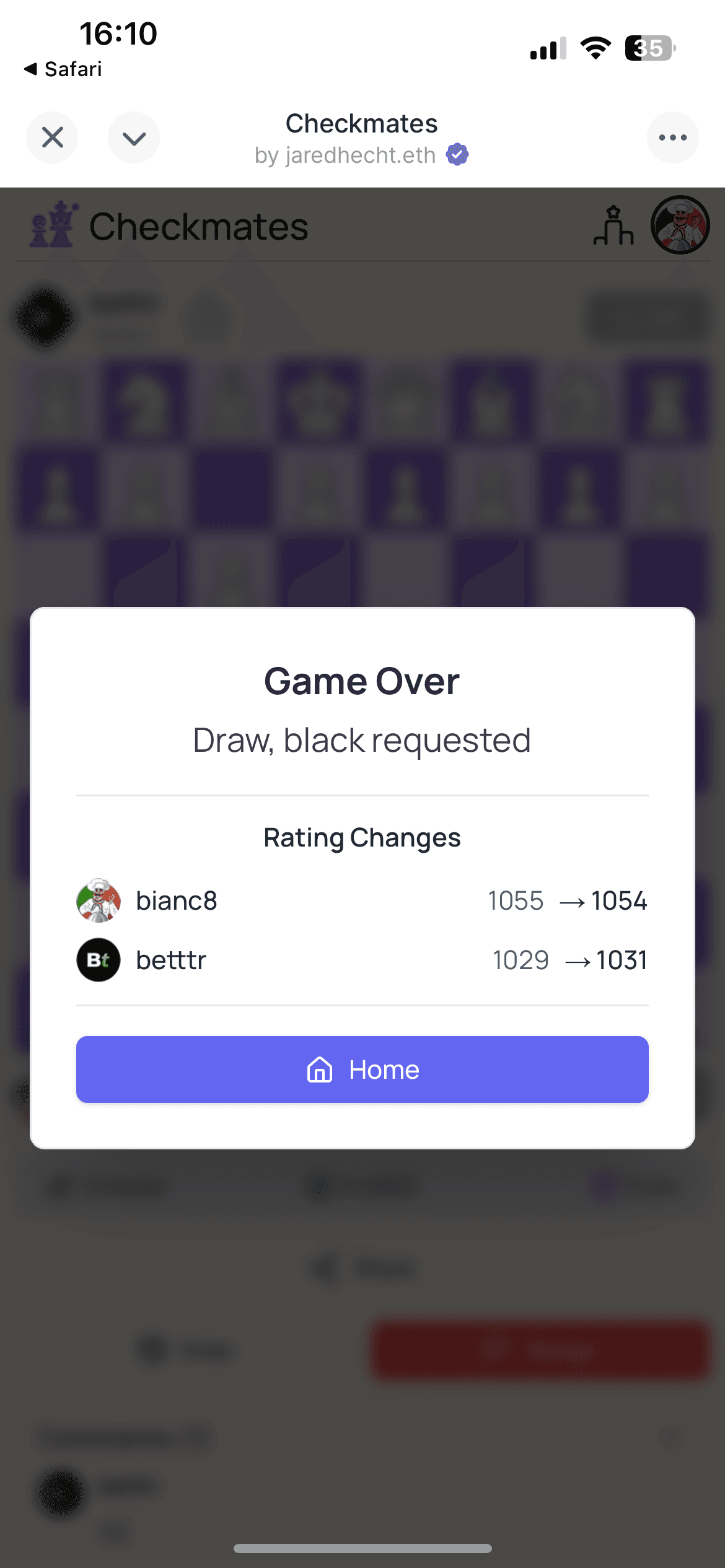 4. Checkmates Game Ended