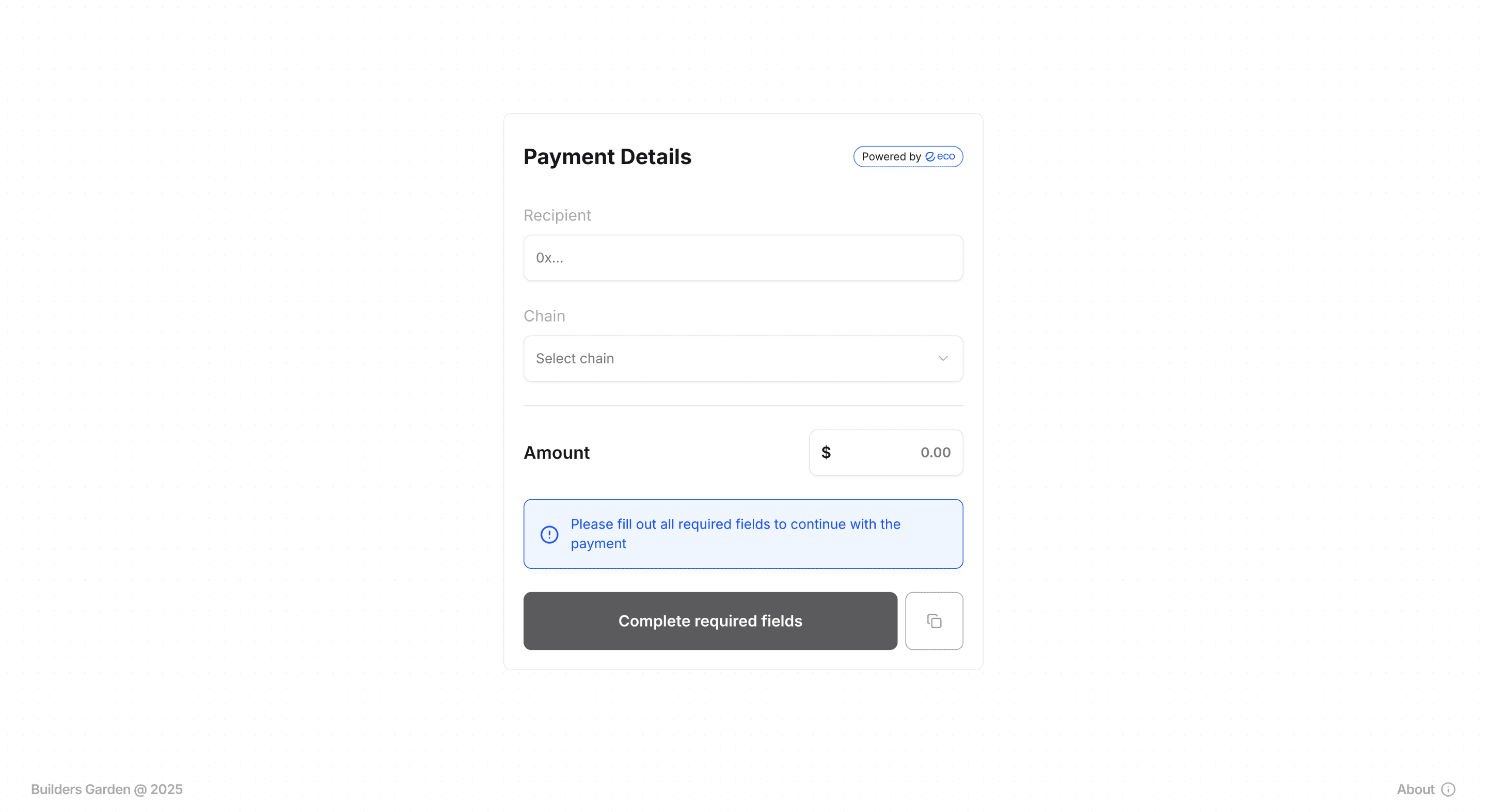 1. Eco checkout payment details selection