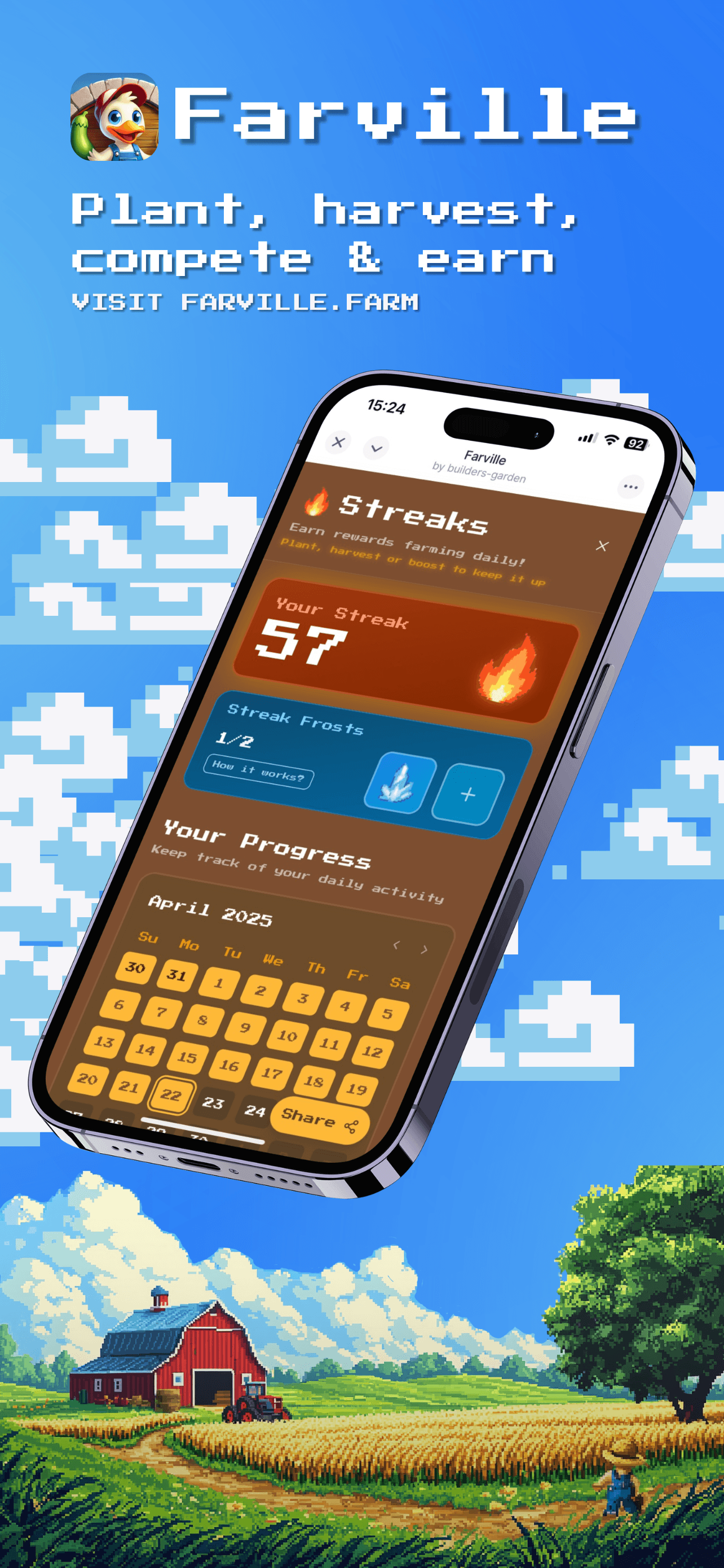 3. Farville daily streak